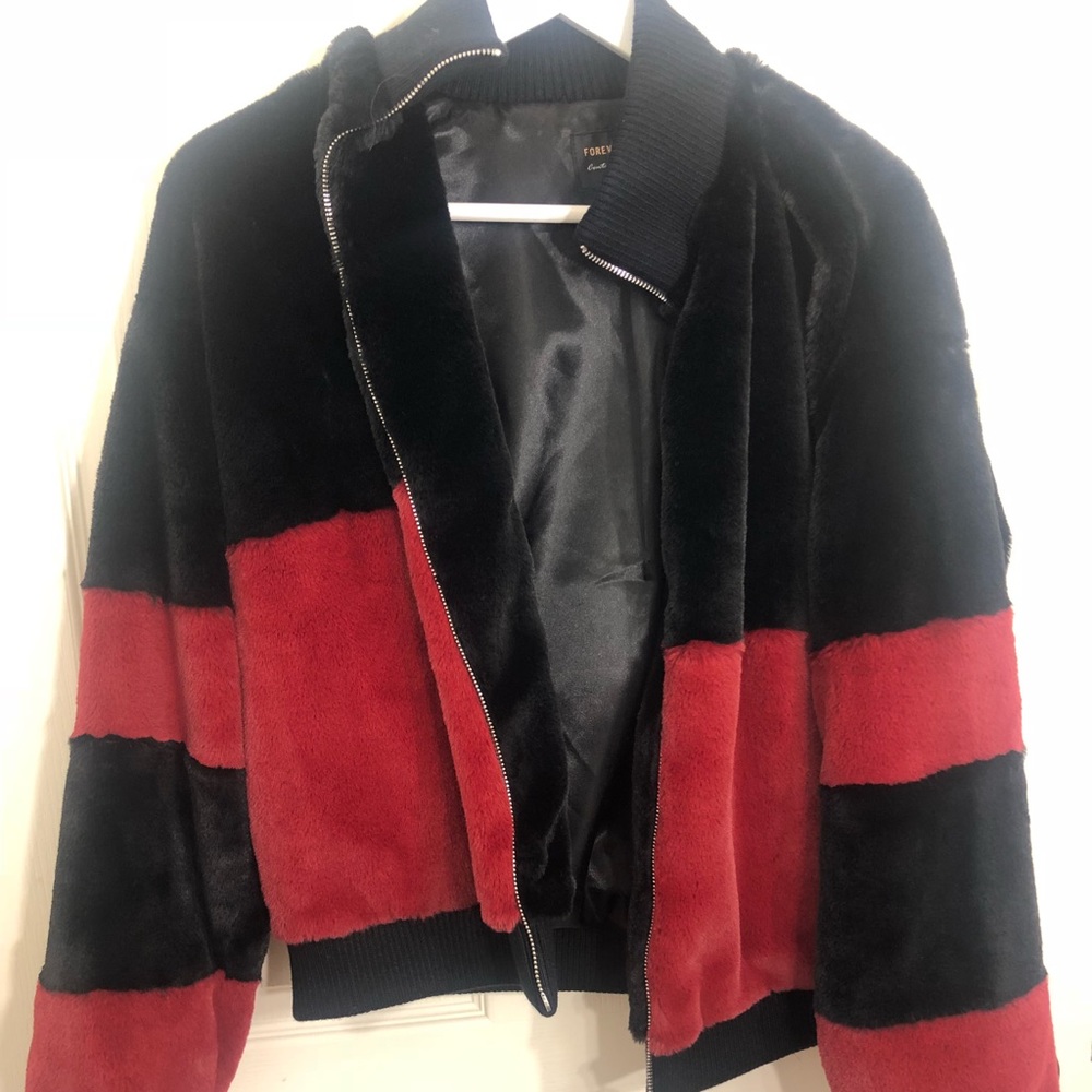 Faux fur bomber